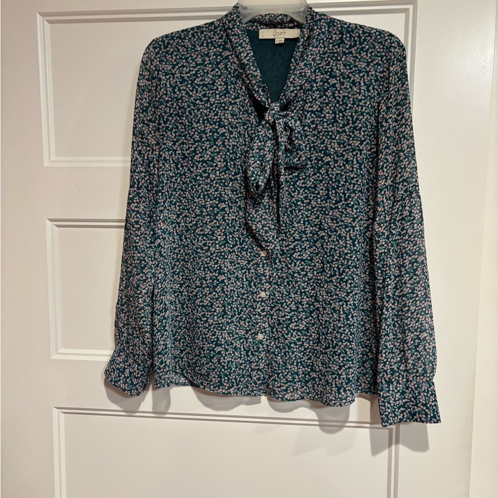 Women's Floral Blouse - Teal